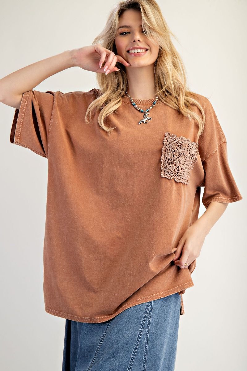 Copper Crochet Pocket Tee