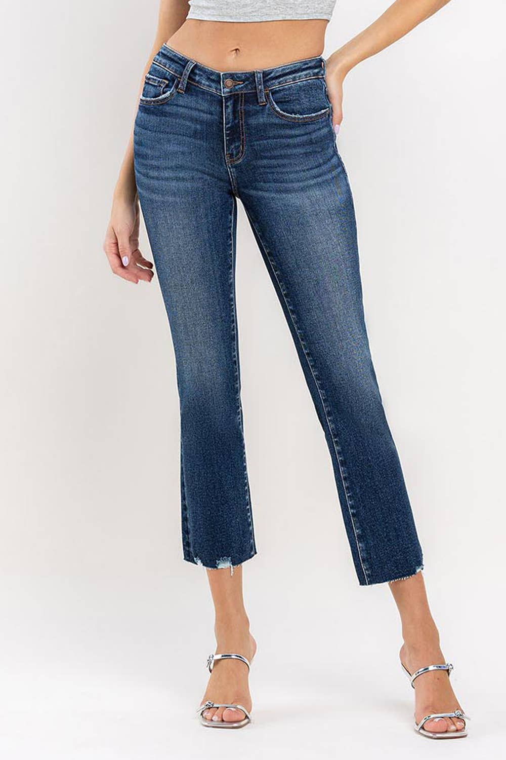 MID RISE CROPPED MINI BOOTCUT JEANS LV1223: PORTABLE / 25