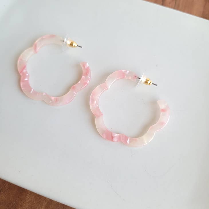 Coral Hoop Earrings