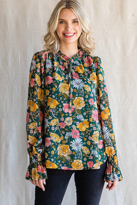 Garden Muse Chiffon Poet Sleeves