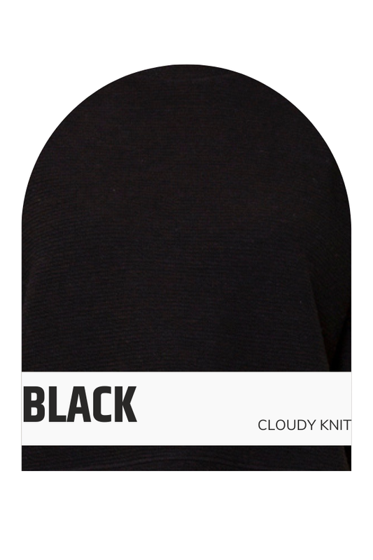 CLOUDY KNIT WIDE-LEGGED PANTS: Black / L