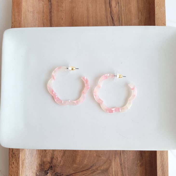 Coral Hoop Earrings