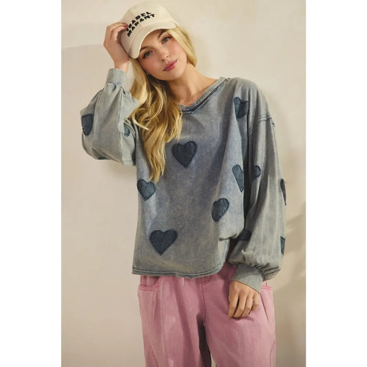 All Heart Mineral-Wash Pullover