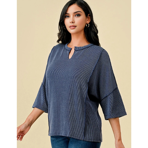 Chic Cut Top- Navy