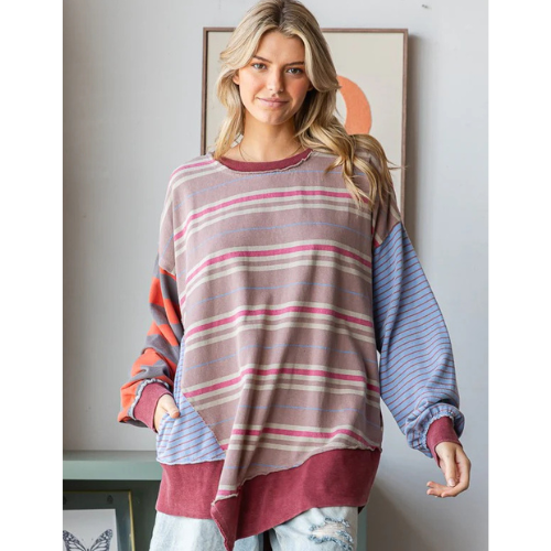 Colorwave Oversized Top- Mocha