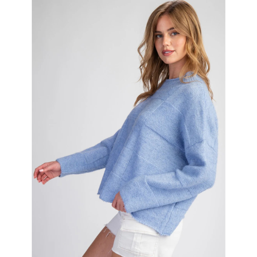 Tone-on-Tone Checker Mock Neck