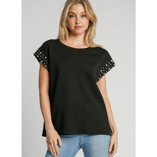 Pearl Accent Jacquard Knit Set