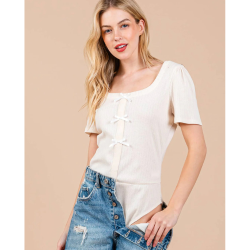 Bow Tie Detailed Bodysuit Top