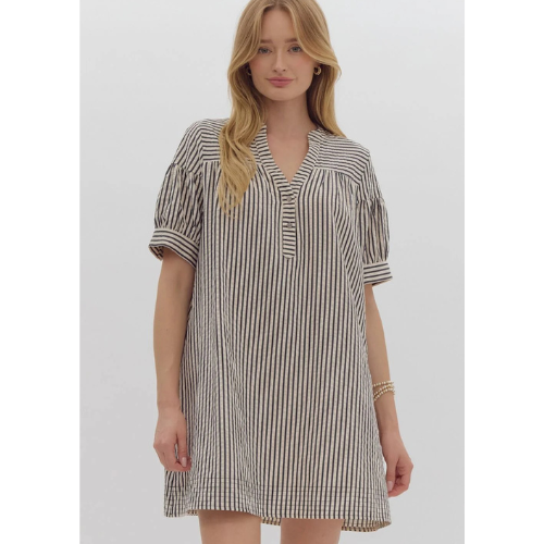 Striped Short Sleeve mini dress