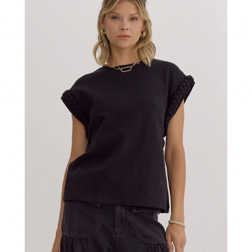 Cap Sleeve Top with Braided detail