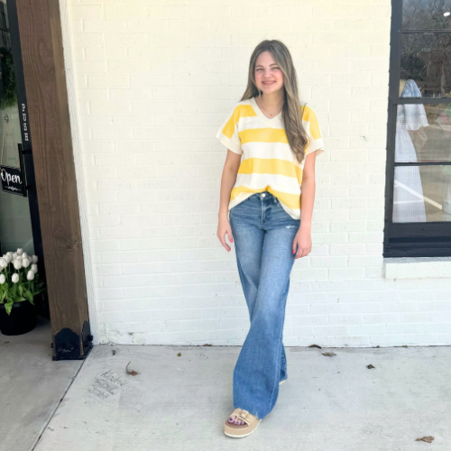 Ivory Stripe Top
