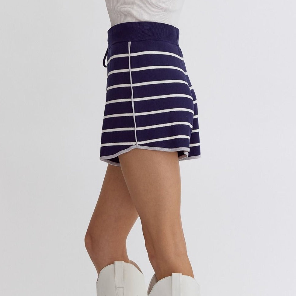 Boardwalk Striped Drawstring Shorts