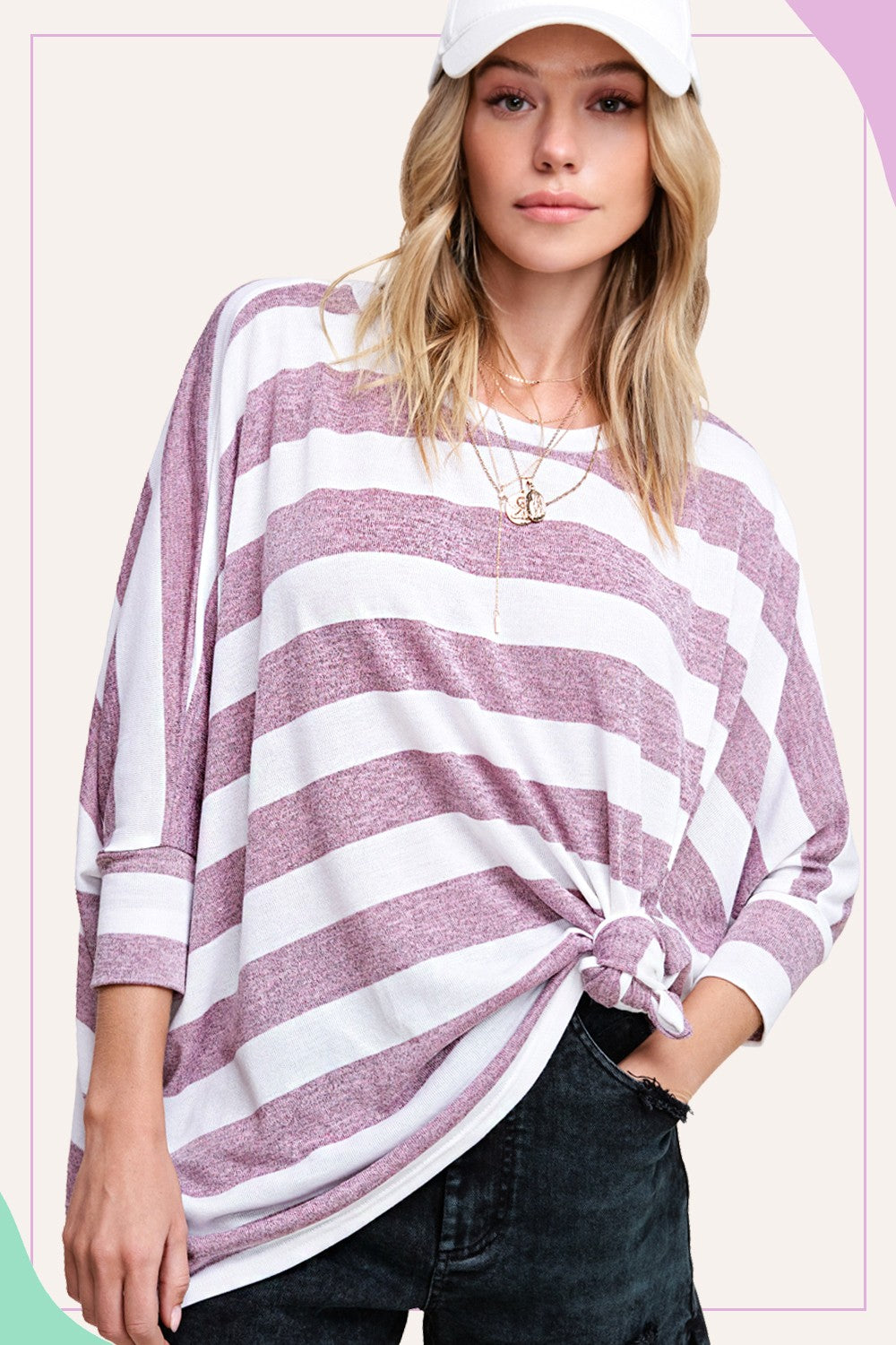 Breezy Batwing Blouse- Berry