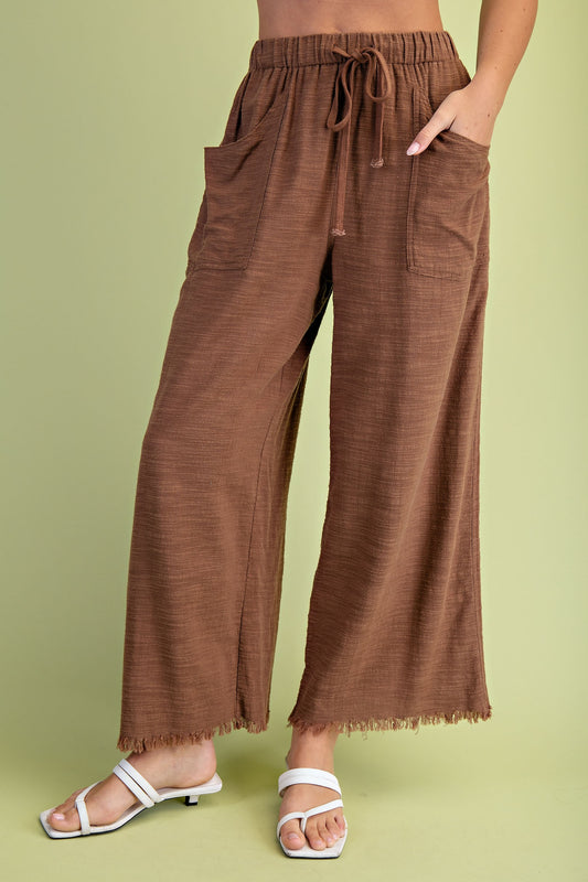 Carefree Cut Pants- Brown