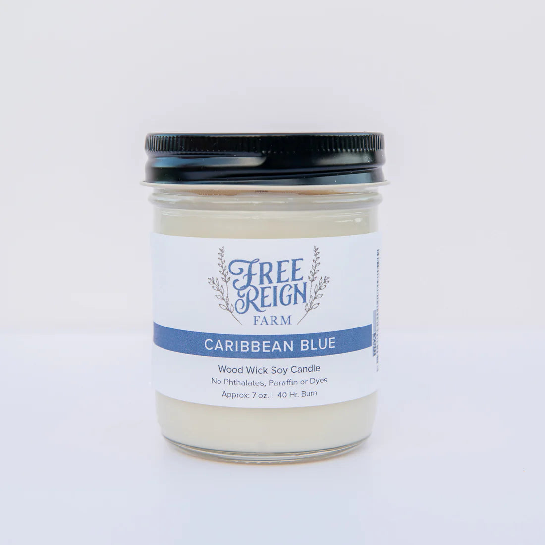 Caribbean Blue Wood Wick Candle