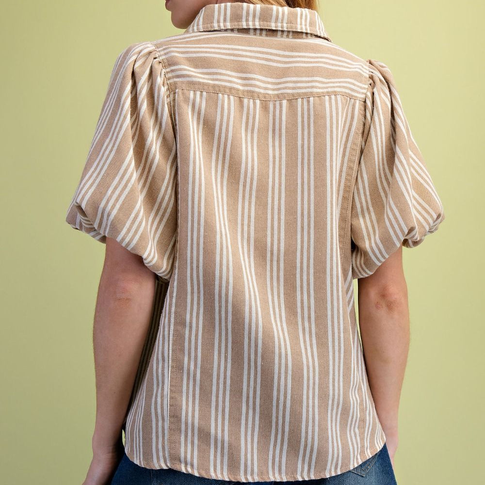 Coastal Breeze Button Blouse