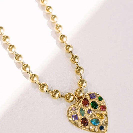 Confetti Heart Necklace - Barbara