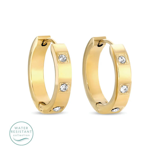 Contemporary CZ Huggies- Gold