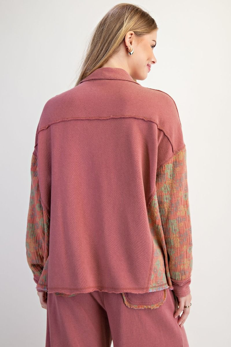 Cozy Patchwork Terry Top