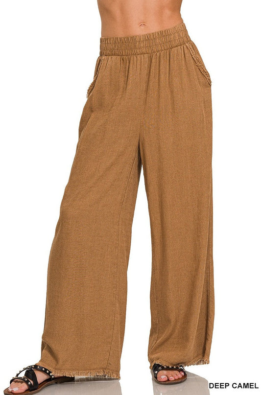 Deep Camel Linen Pant