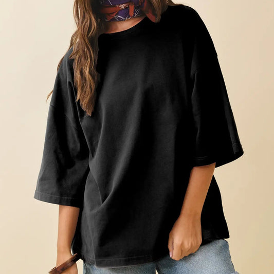 Easy Days Oversized Tee| Black