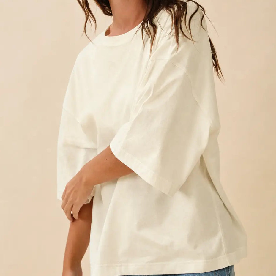 Easy Days Oversized Tee| Ivory
