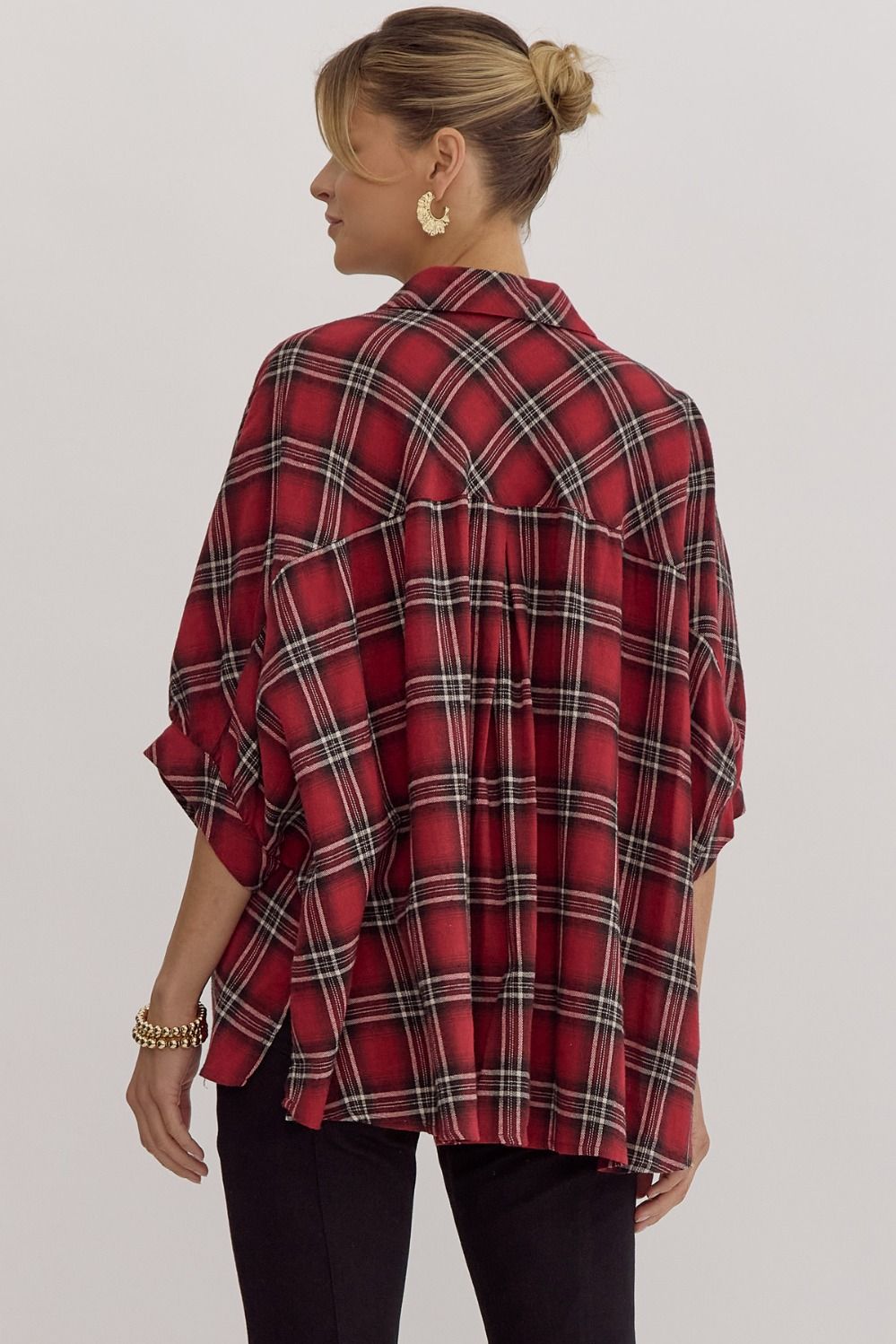 Easygoing Plaid Top