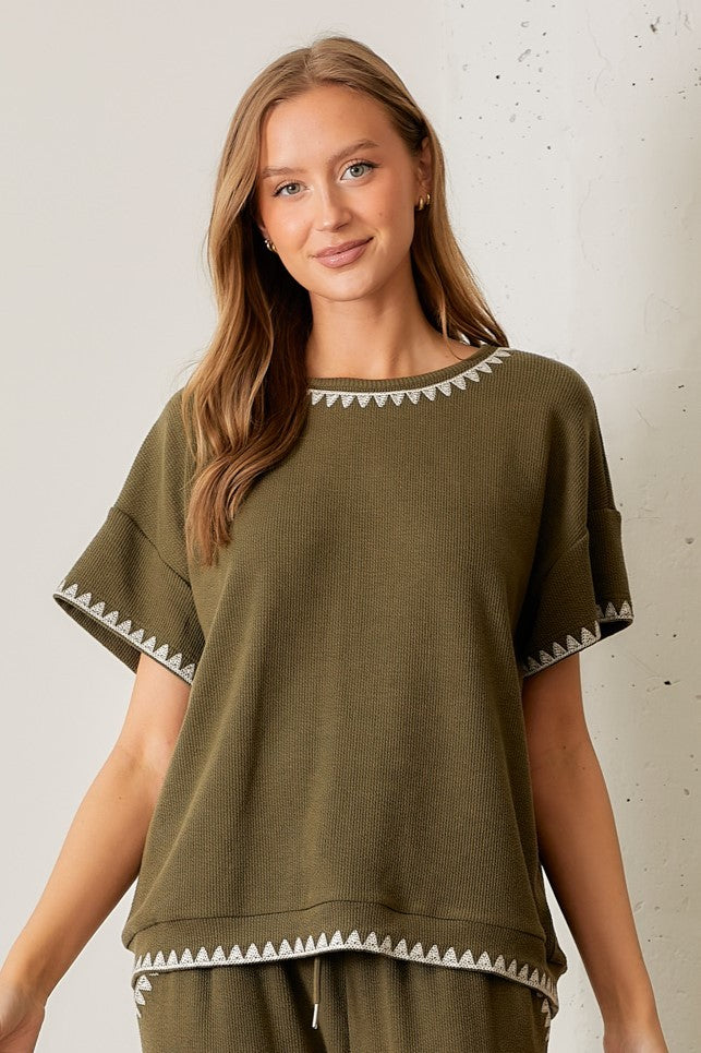 Embroidered Ease Top