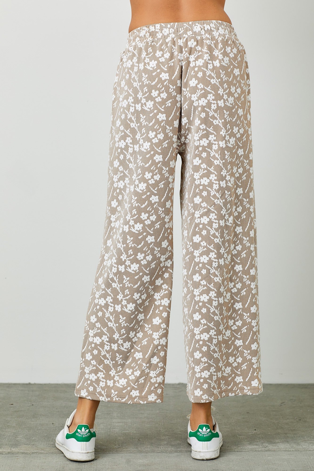 FLORAL KNIT JACQUARD PANTS