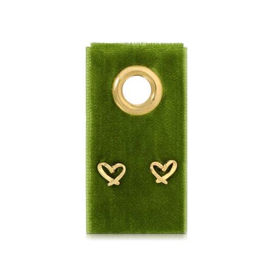 Free Form Heart Studs- Gold