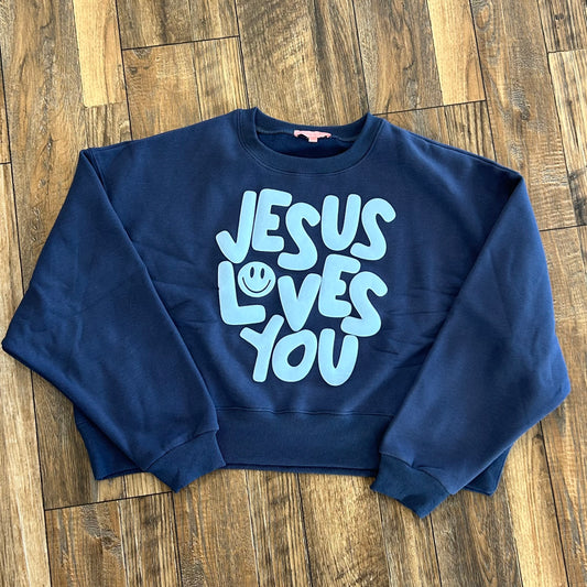JESUS LOVES YOU Cropped Sweatshirt