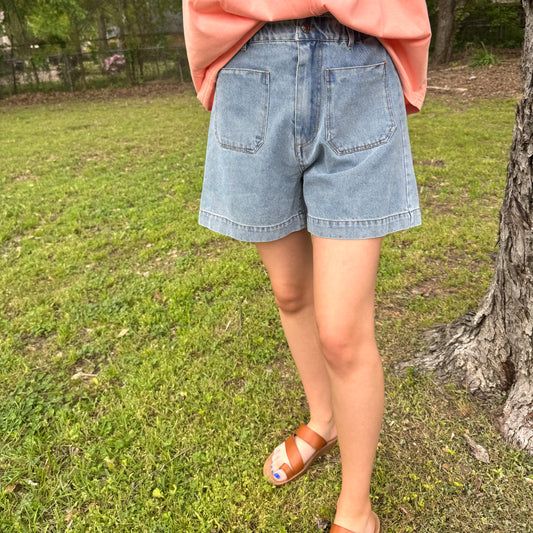 High-Rise Vintage Denim Shorts