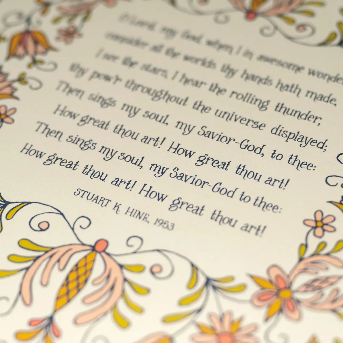 How Great Thou Art Hymn Art Print