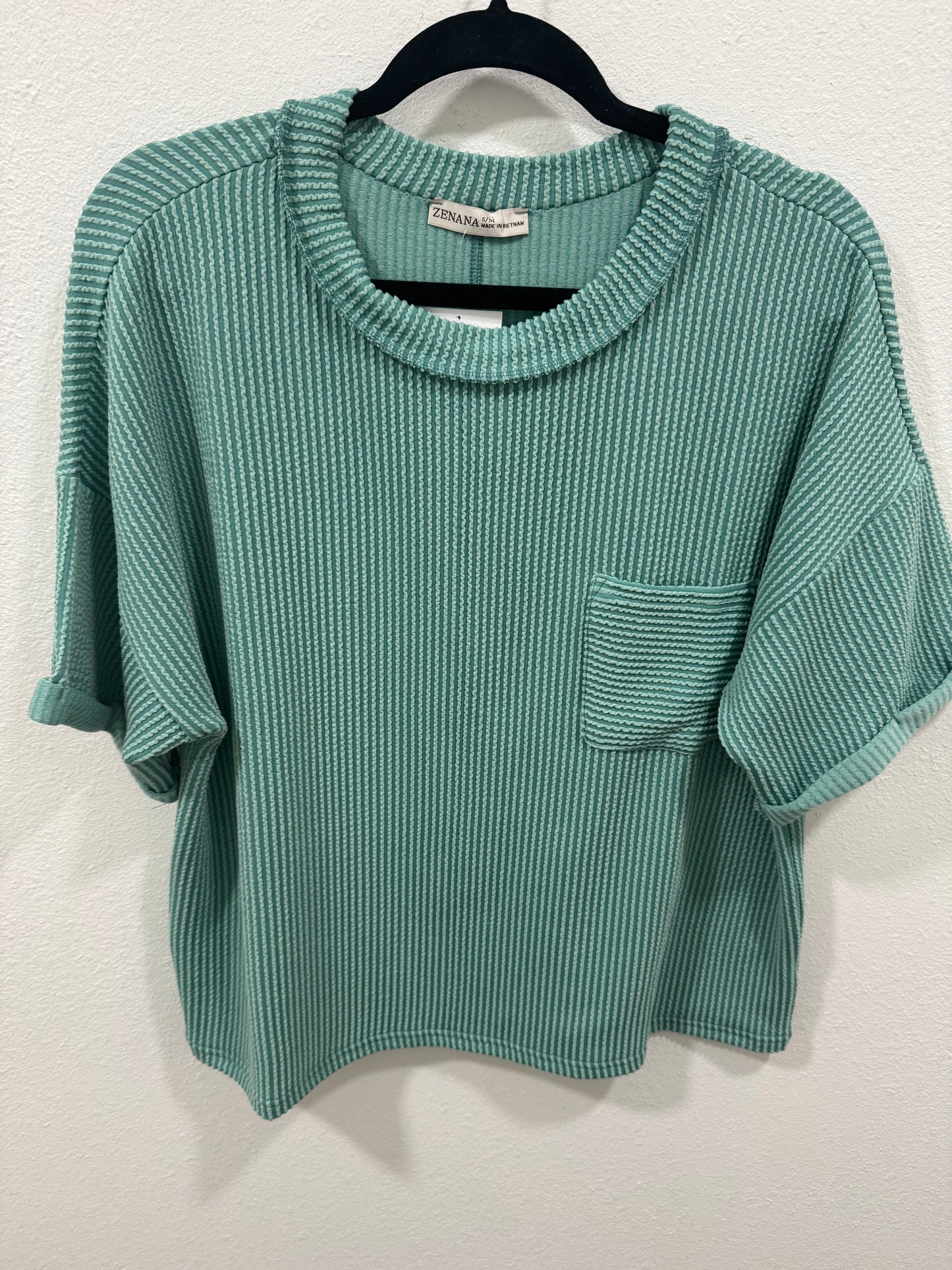 Ribbed Ease- Light Jade