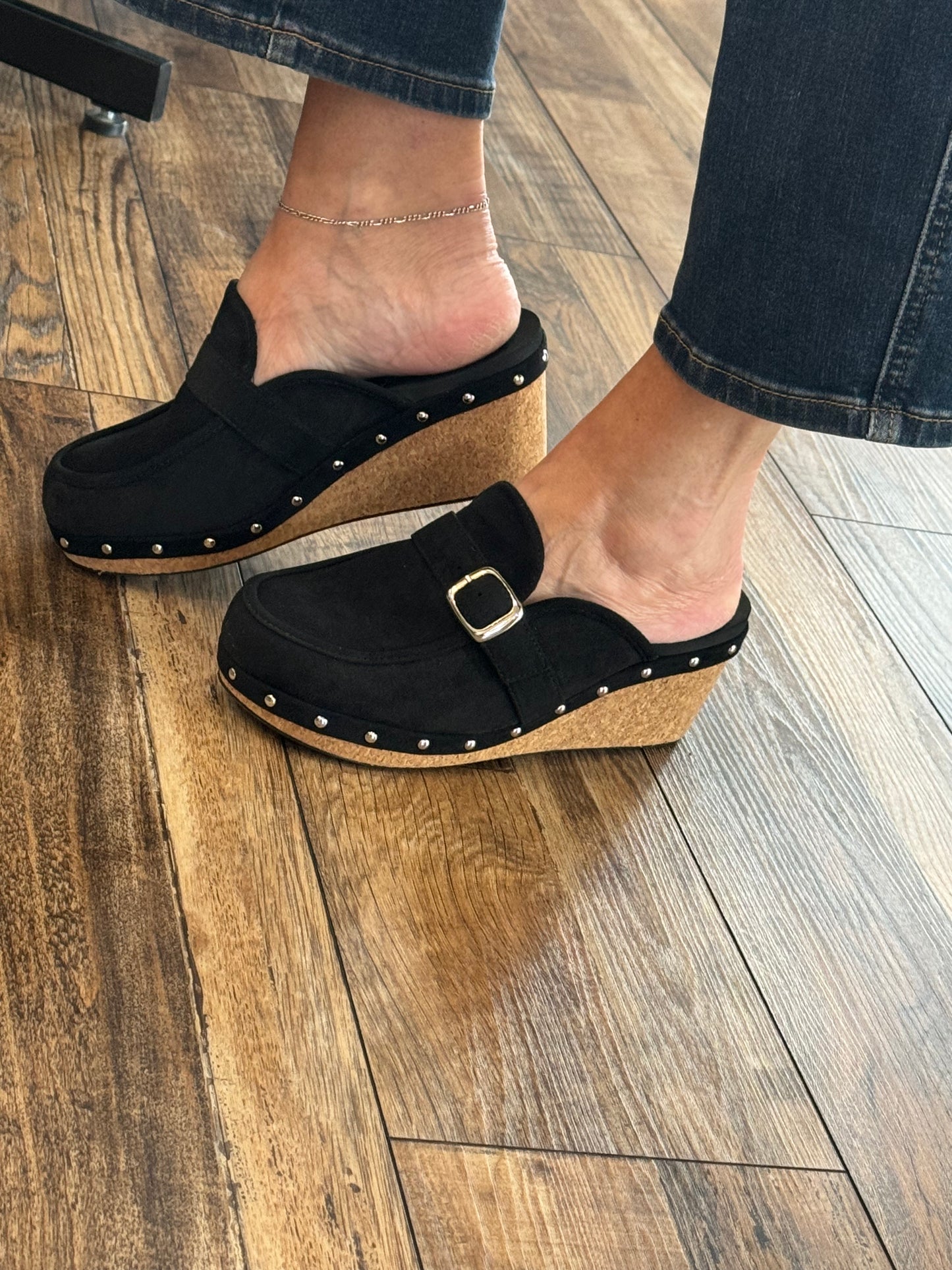 Corky's Black Faux Suede Just Precious