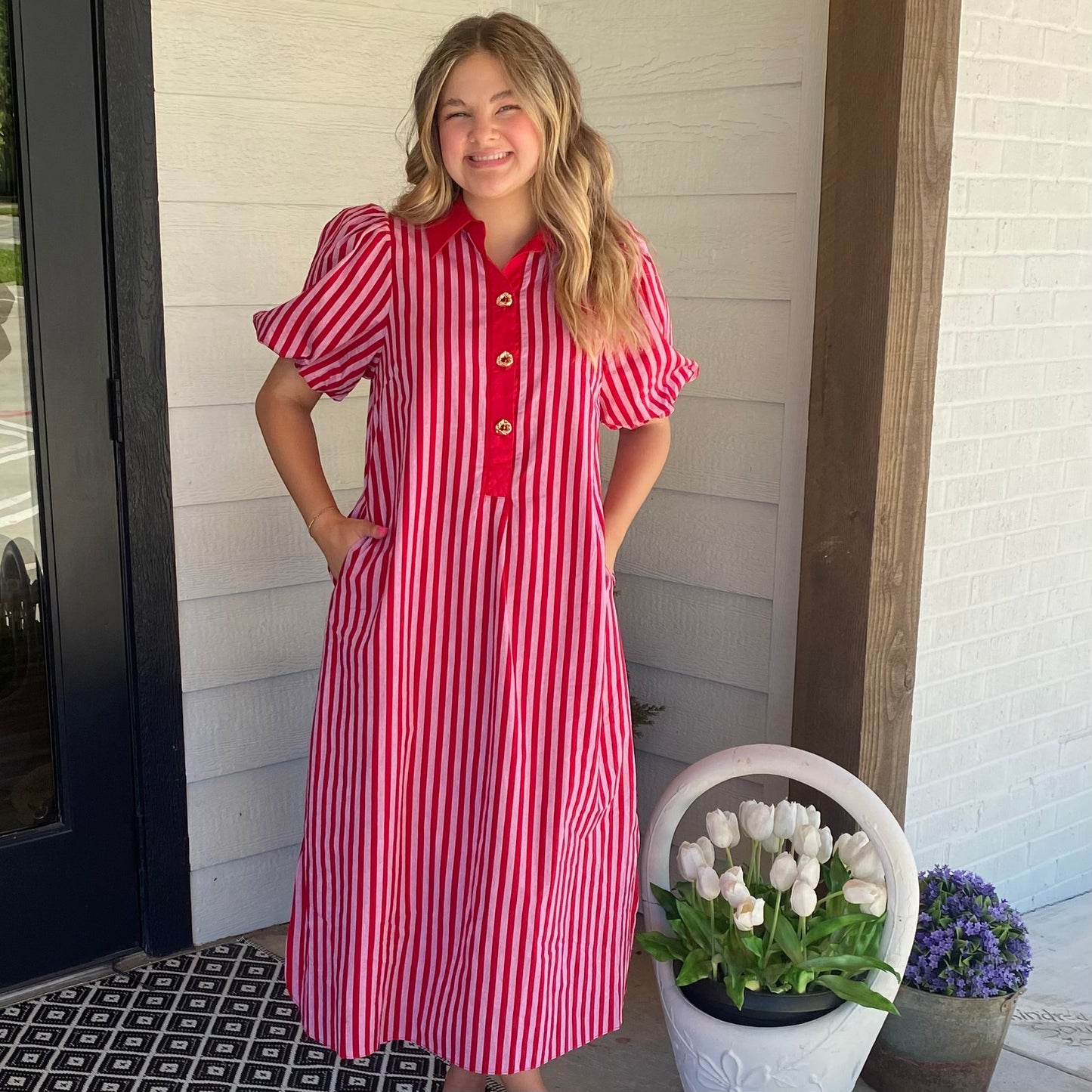 Simply Lovely Midi- Red