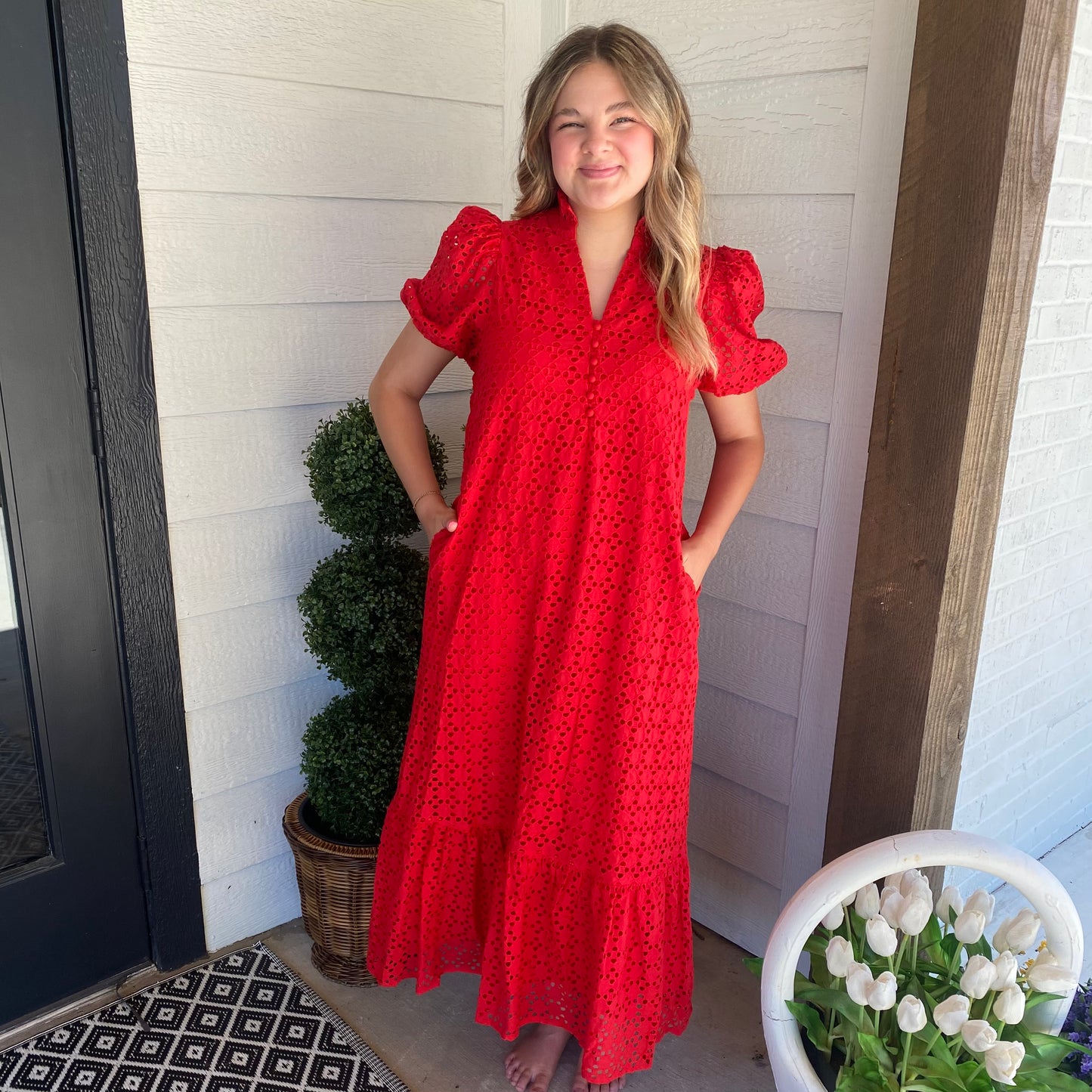 The Sunday Bloom Midi!- Red
