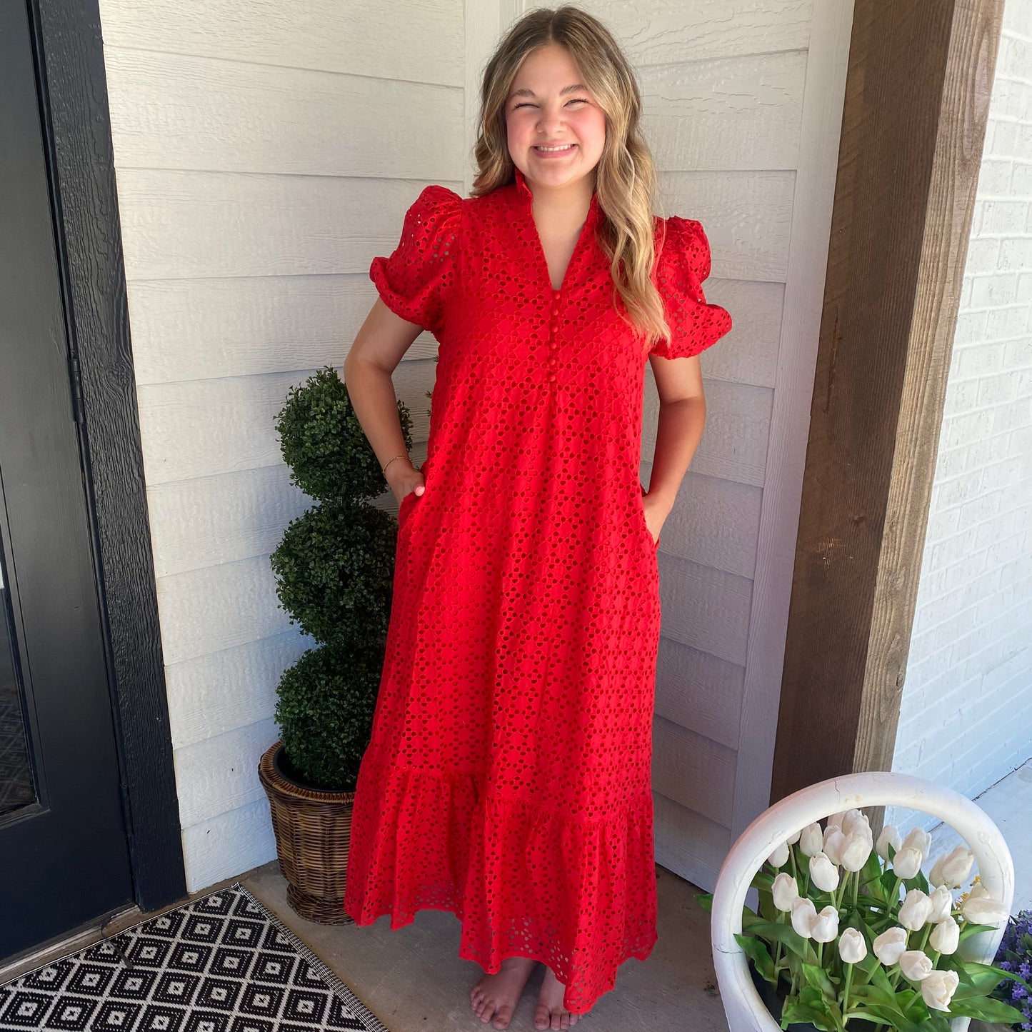 The Sunday Bloom Midi!- Red