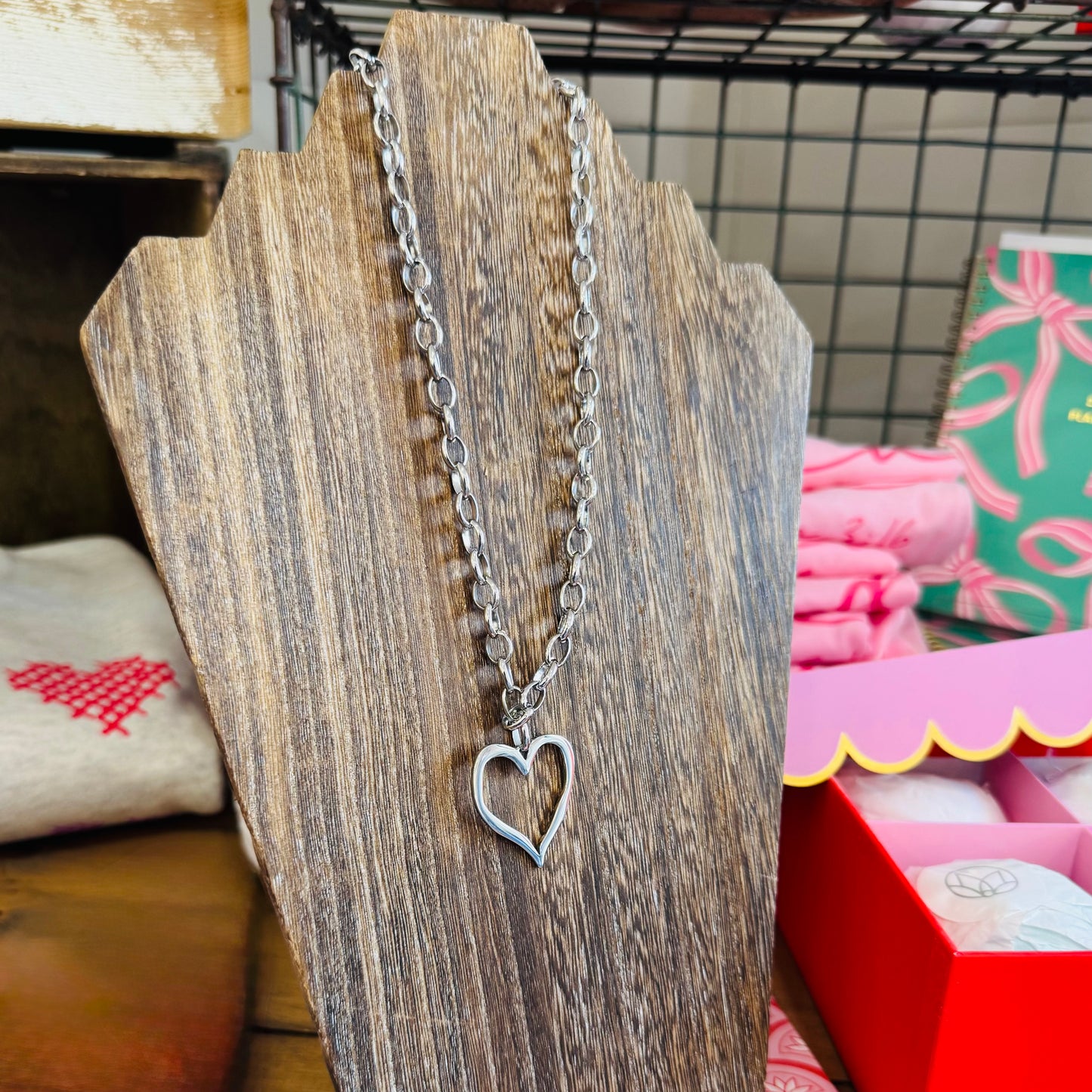 Open Heart necklace by ChanSutt Pearls