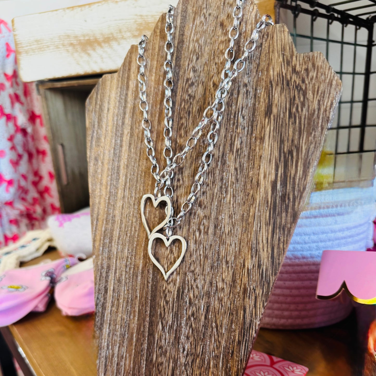 Open Heart necklace by ChanSutt Pearls