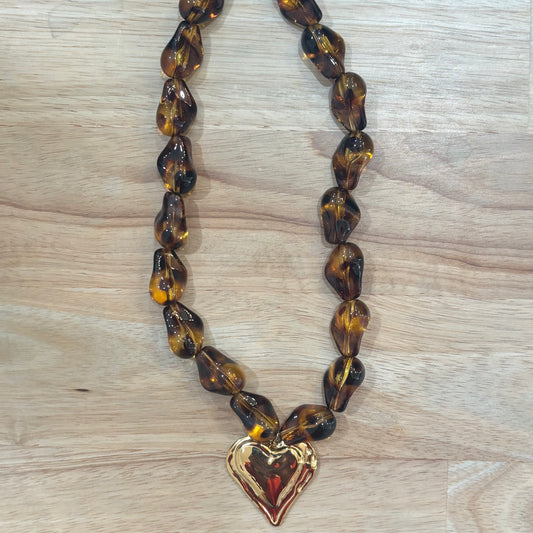 Leopard Heart Necklace