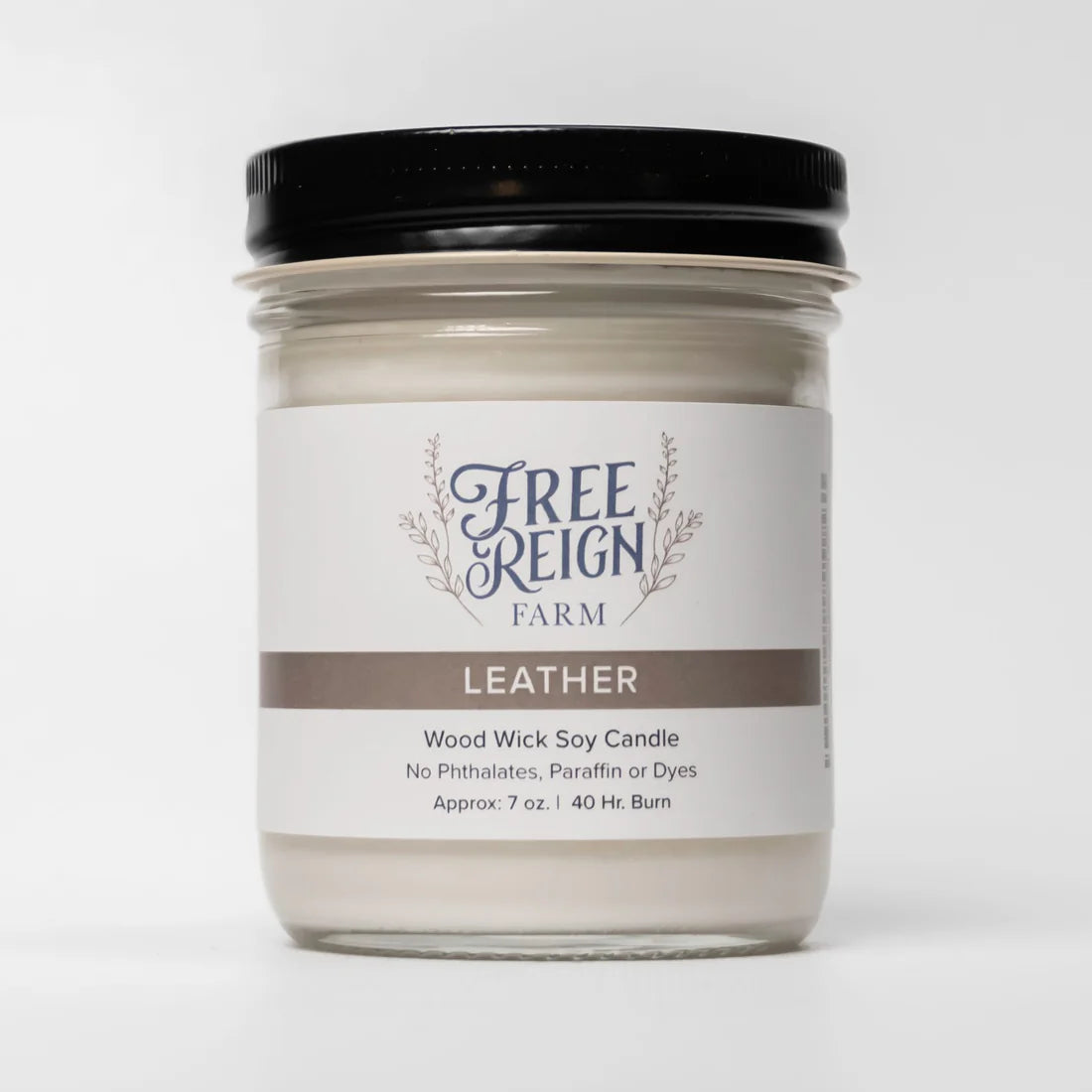 Leather Wood Wick Candle