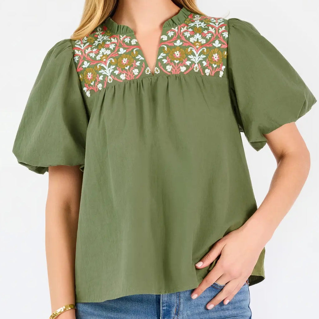 Makayla Embroidered Top