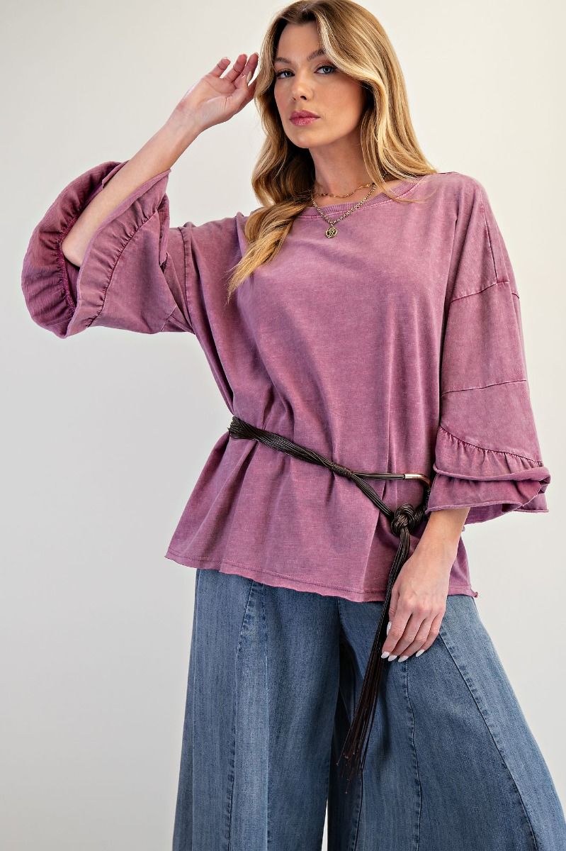 Mineral Mist Ruffle Top