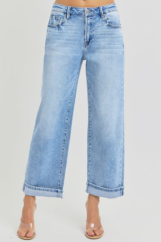 Cuffed & Cool- Light Wash