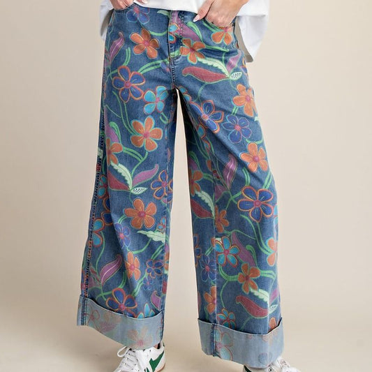 Painted Garden Wide Leg Jeans