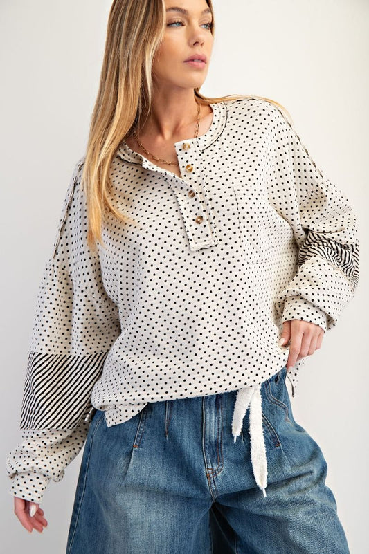Polka & Patch Pullover