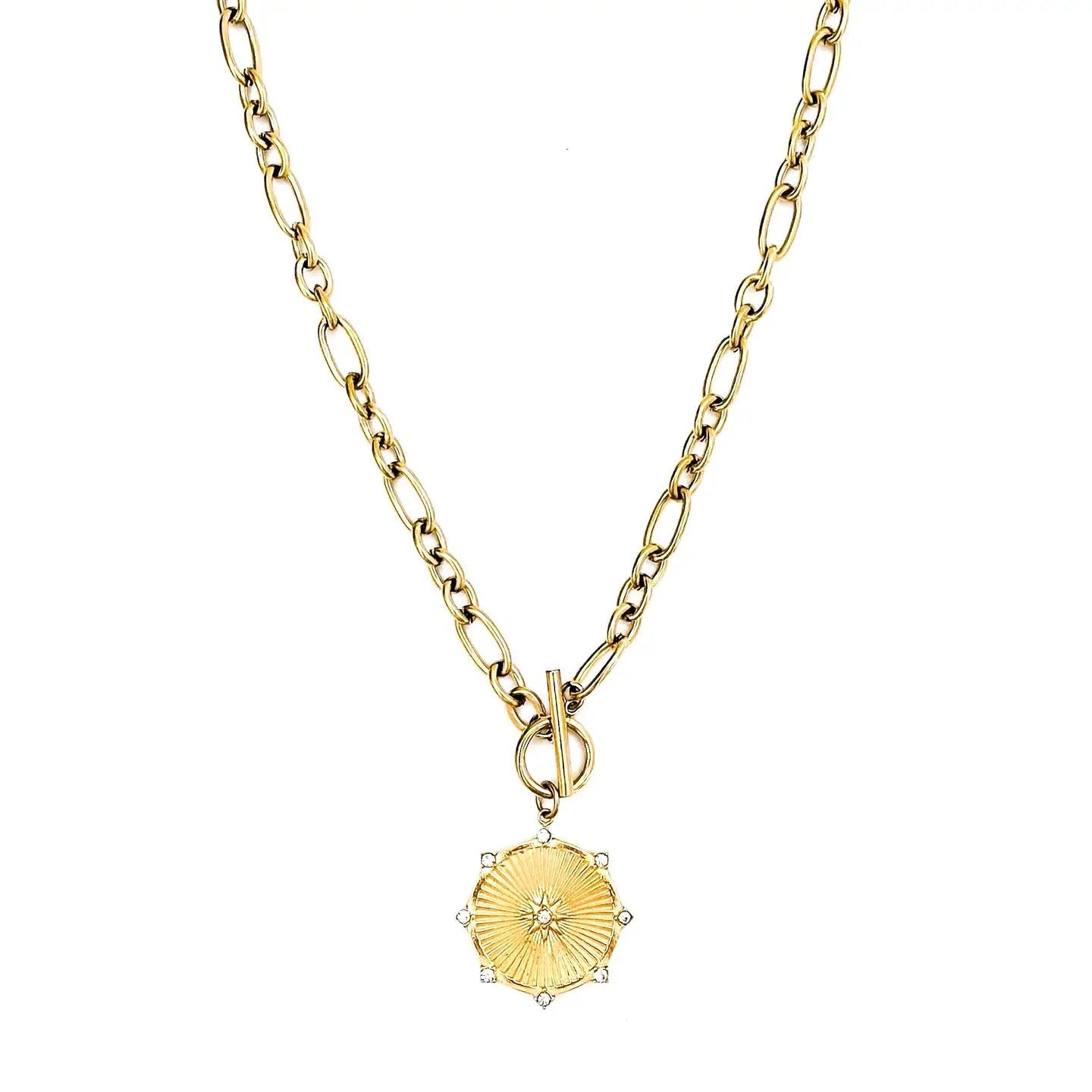 Raylee Toggle Starburst Coin Necklace