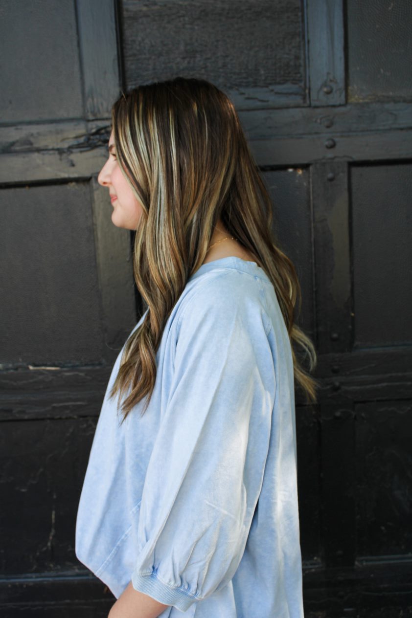 Relaxed Raglan Tee- French Blue