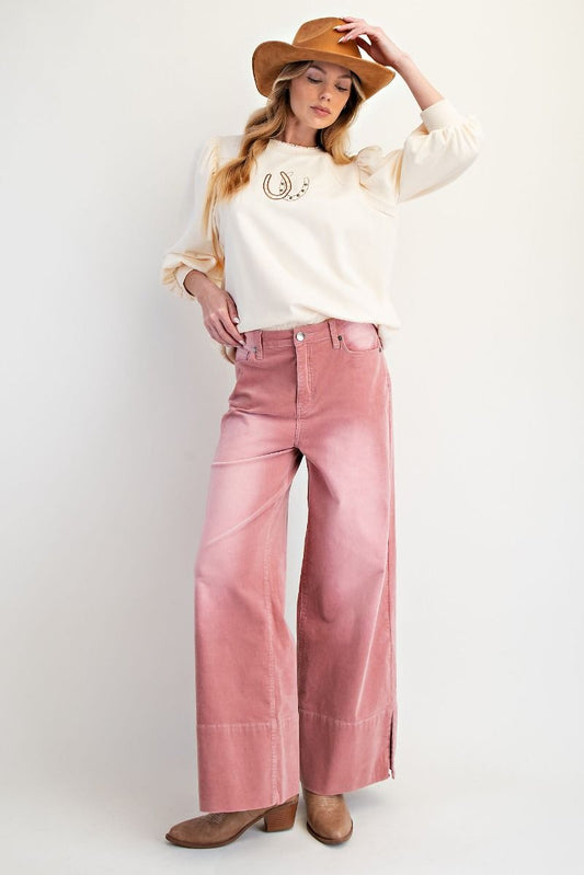 Rustic Rose Corduroy Pants